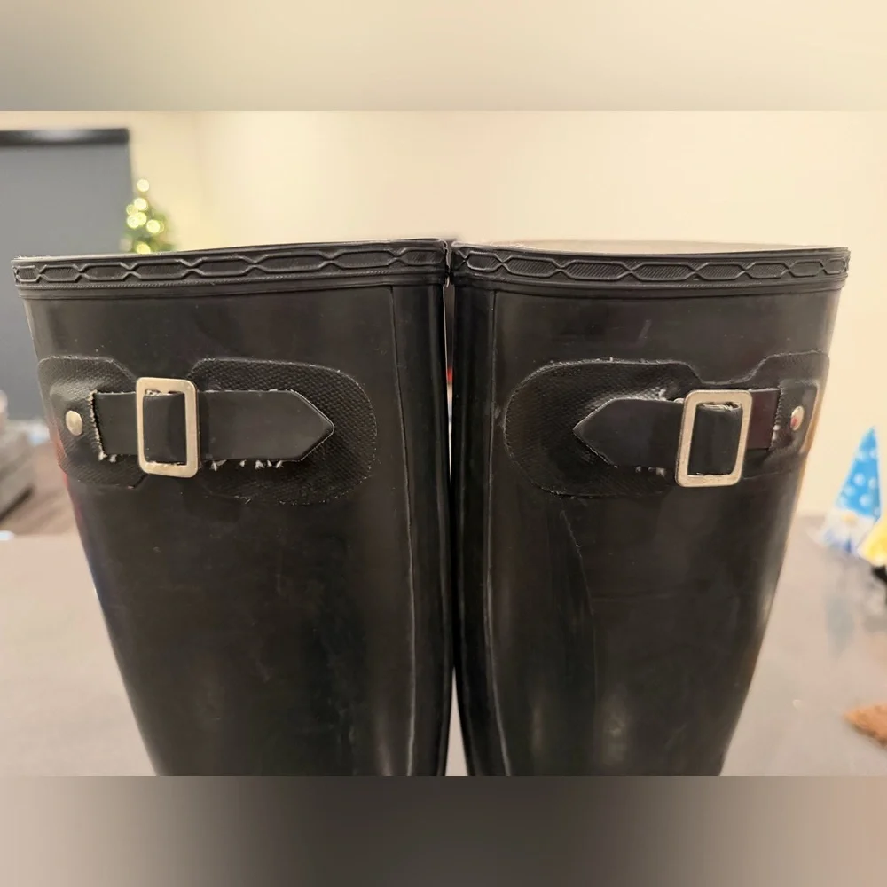 Hunter Original Black Tall Rain Boots Calf-High‎ Women’s US 6 Men's 5